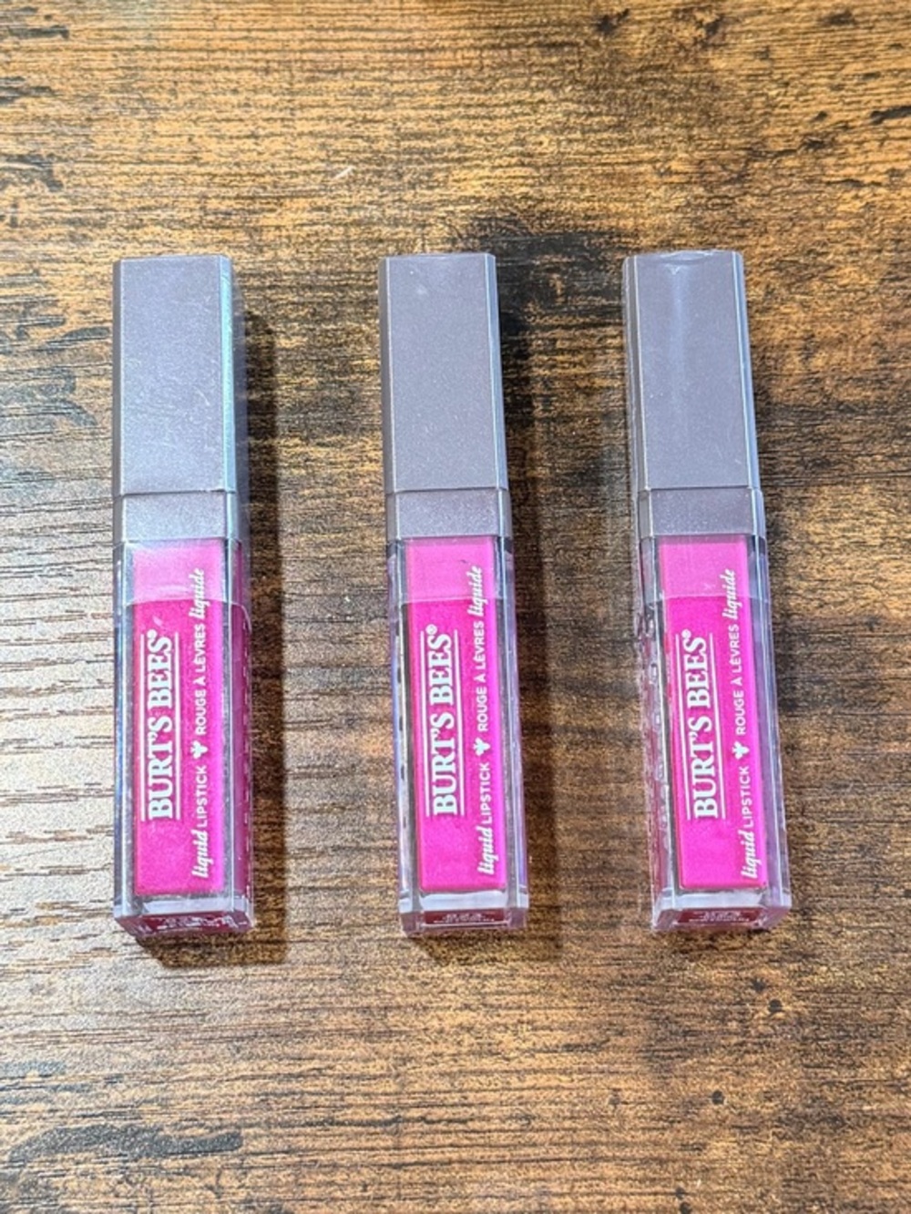 Burt's Bees RHUBARB RAPIDS Liquid Lipstick Trio